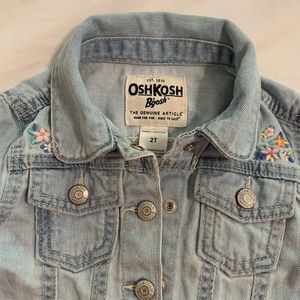 2T Jean Jacket with Flower Embroidery
